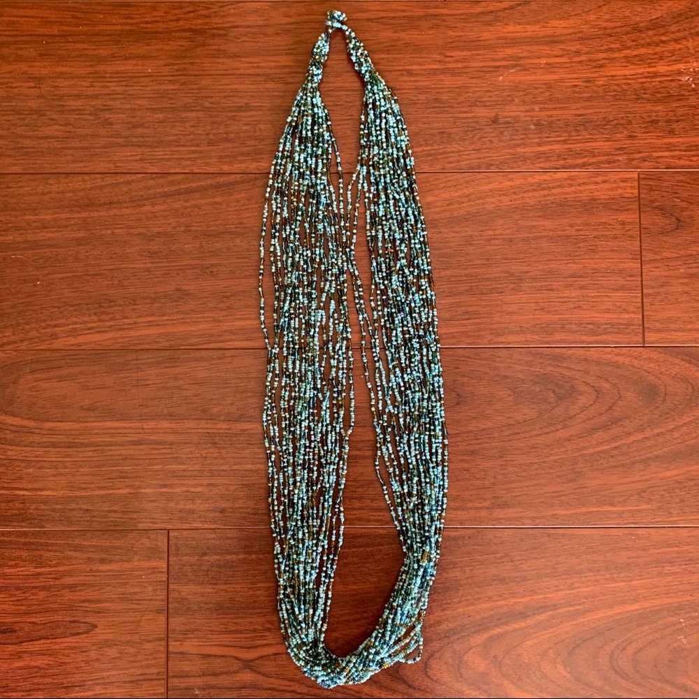 Turquoise Beaded Statement Necklace - image 1